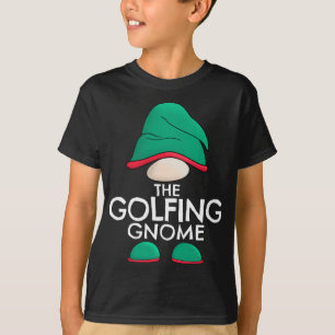 Golfing Gnome Matching Familjejul Pajama Ut T Shirt