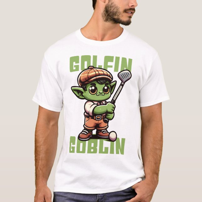 Golfing Goblin Funny Golf T Shirt (Framsida)