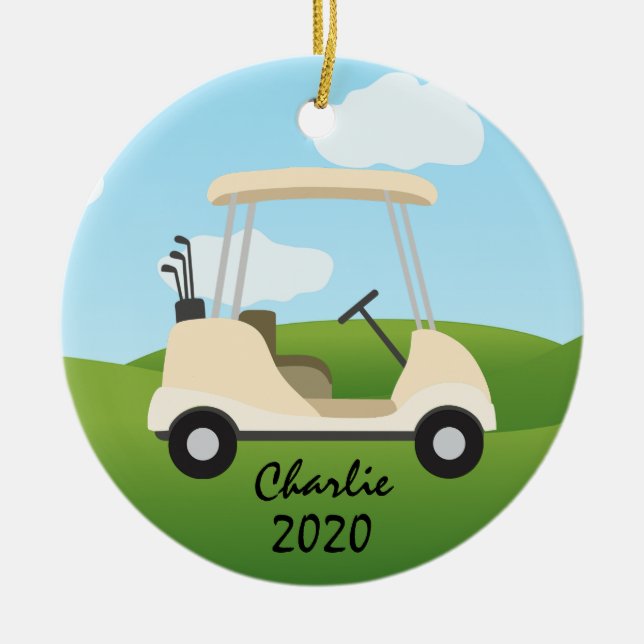 Golfing Golf Cart Ornament (Framsidan)