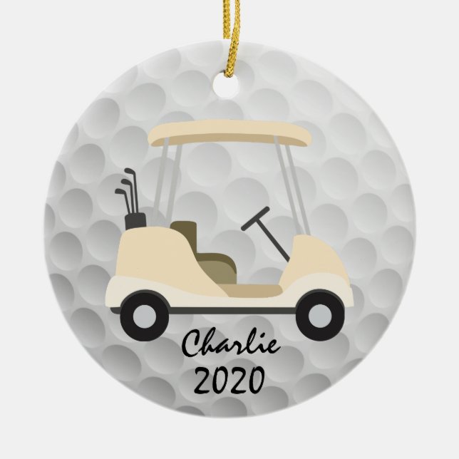 Golfing Golf Cart Ornament (Framsidan)