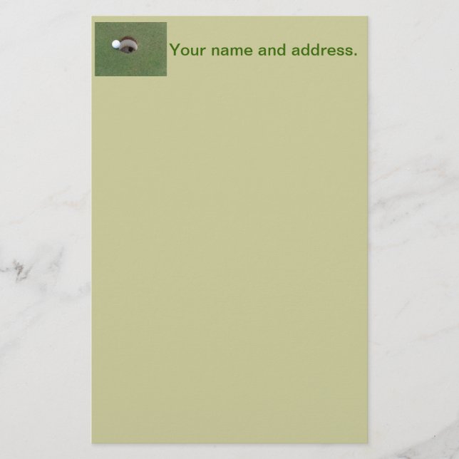 Golfing Golf Course Hål Brevpapper (Framsida)