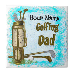 Golfing Golf Pappa Kakelplatta