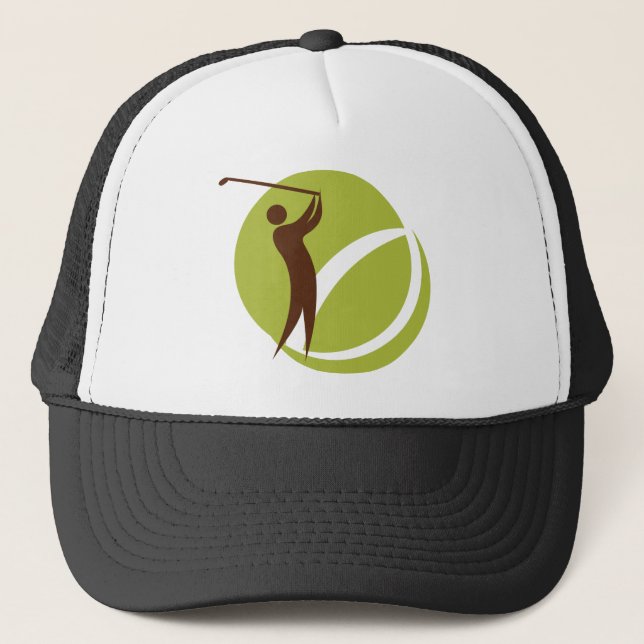 Golfing Golf swing. Truckerkeps (Framsida)