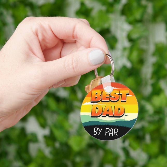 Golfing Golfer Pappa Best Pappa per par Nyckelring (Hand)