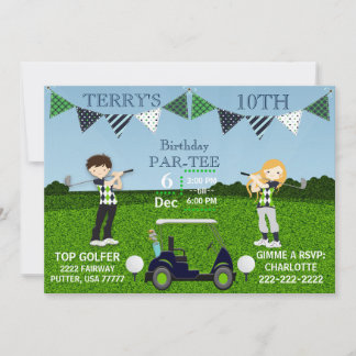 Golfing Golfers Tee Golf Cart Golf Boll Birthday