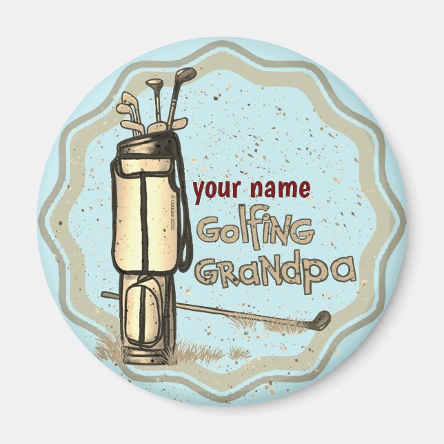 Golfing Grandpa magnet (Framsidan)