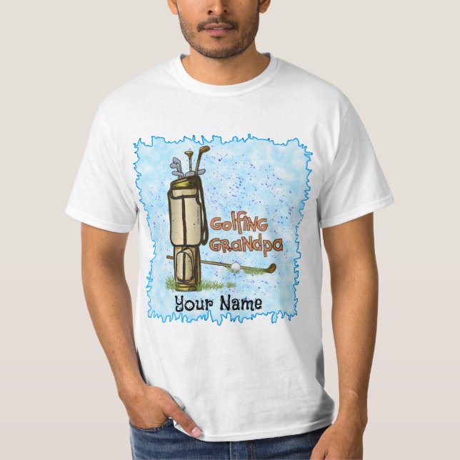 Golfing Grandpa tshirt T Shirt (Framsida)
