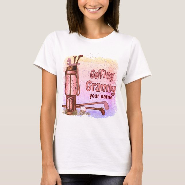 Golfing Granny golf T Shirt (Framsida)