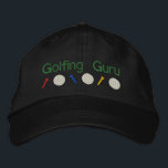 Golfing Guru Broderad Keps<br><div class="desc">Roligt golfpresenter med text som säger Golfing Guru. Broderiet har tre golféer och bollar. Du kan ändra och anpassa text.</div>