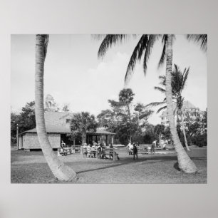 Golfing i Handflatan Beach, 1904 Poster