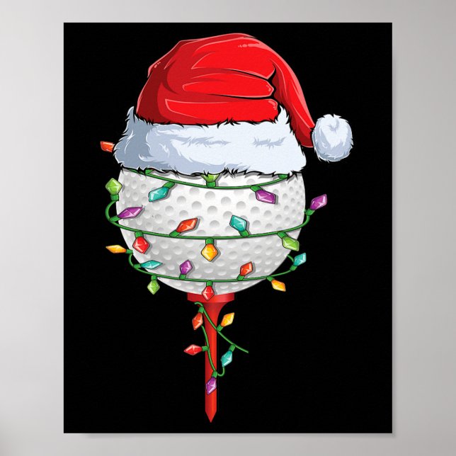 Golfing jul Pajama-Roligten Helgdag Golf Boll San Poster (Framsidan)
