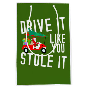 Golfing Jultomten på en Golf Cart för jul