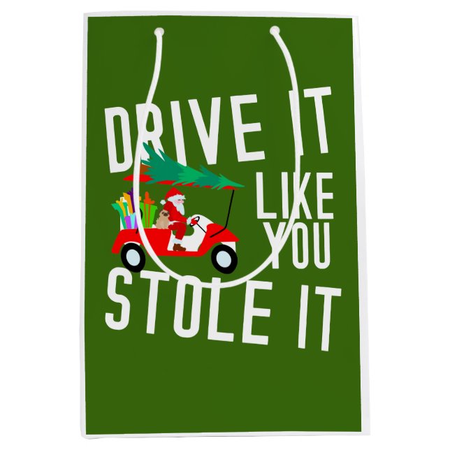 Golfing Jultomten på en Golf Cart för jul (Framsidan)