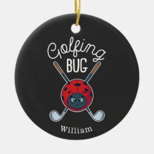 Golfing Kryp Sports Gag Novelty Golf Julgransprydnad Keramik