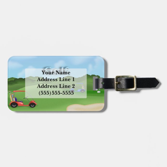 Golfing Luggage Tag Bagagebricka (Horisontell Framsida)