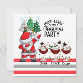 Golfing Mest troligt att jultomten i Party Julkort