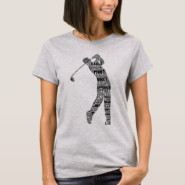 Golfing Ord Art, Golf Tee Shirt (Framsida)
