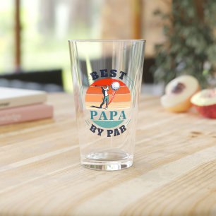 Golfing Pappa Best Pappa efter Par Retro Birthday Glaskopp