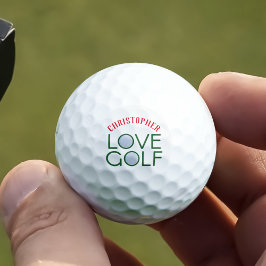 Golfing Pappa Namn Monogrammed Kärlek Golf Bollar