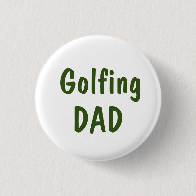Golfing pappa text på vitt knapp (Framsida)