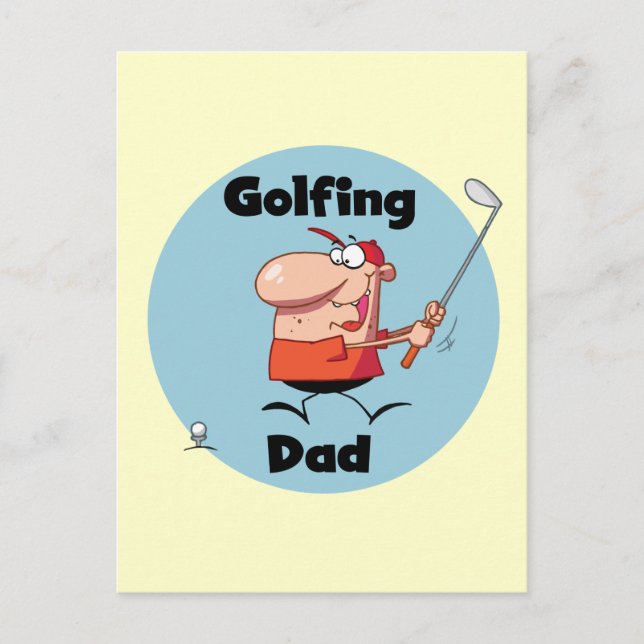 Golfing Pappa Tshirts och gåvor Vykort (Framsida)