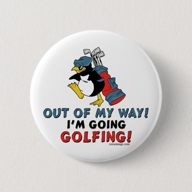 Golfing Penguin Knapp (Framsida)