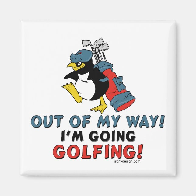 Golfing Penguin Magnet (Framsidan)