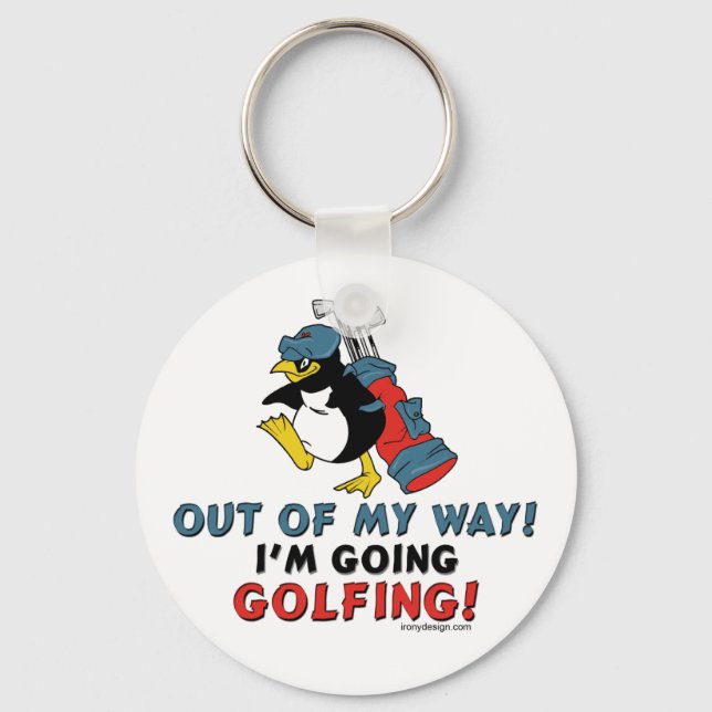 Golfing Penguin Nyckelring (Framsida)