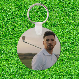 Golfing Photo Birthday Surprise för Pappa Nyckelring