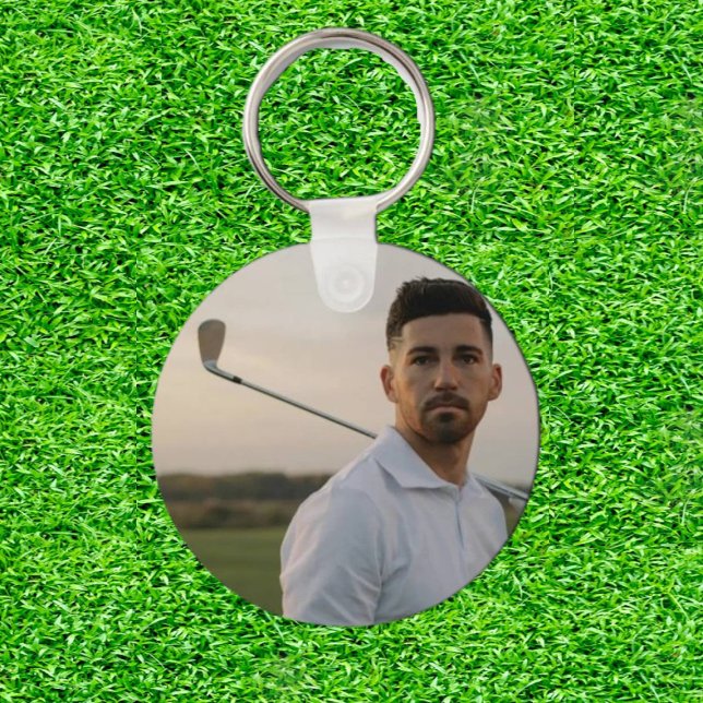 Golfing Photo Birthday Surprise för Pappa Nyckelring (Celebrate Dad's Day, One Swing at a Time!

—)