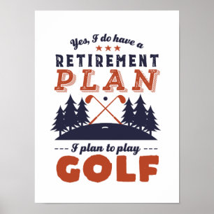 Golfing-plan för Pension från den finstilta Golfin Poster