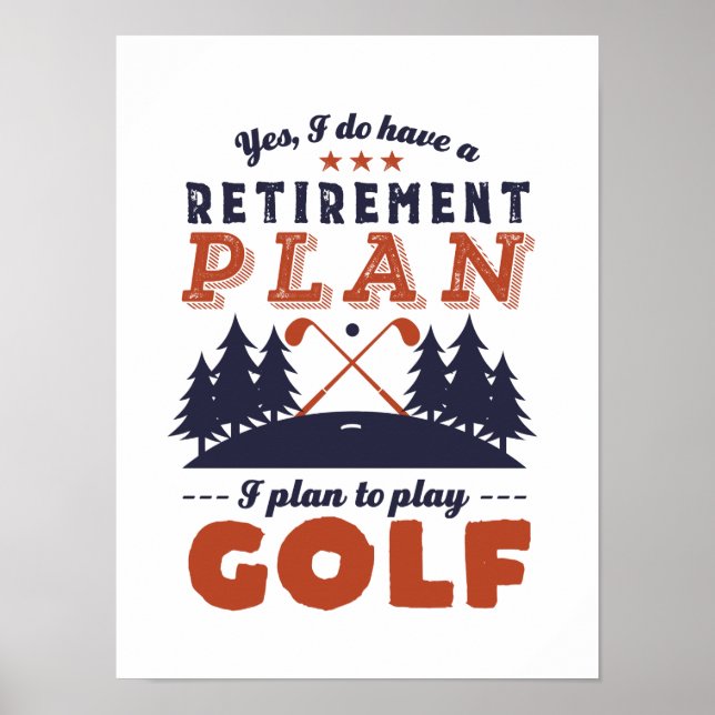 Golfing-plan för Pension från den finstilta Golfin Poster (Framsidan)