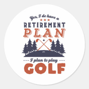 Golfing-plan för Pension från den finstilta Golfin Runt Klistermärke