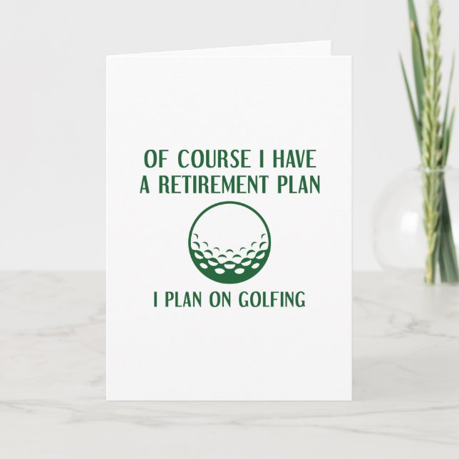 Golfing-plan för pension kort (Framsida)
