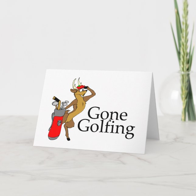 Golfing Reindeer Helgkort (Framsida)