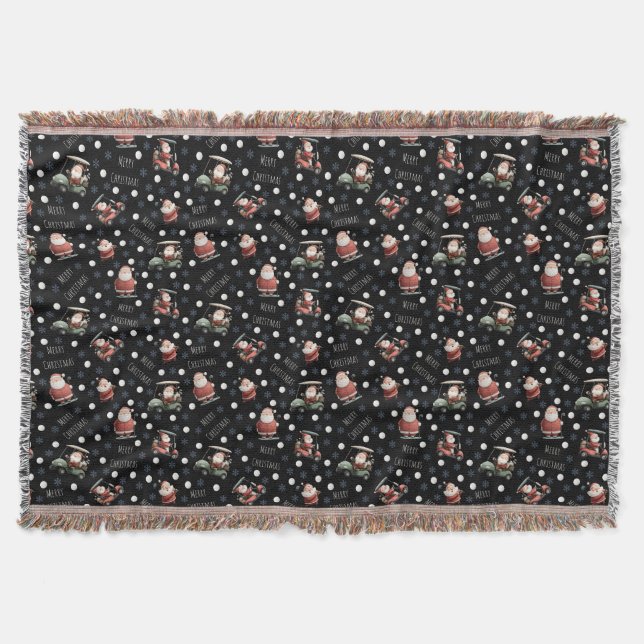 Golfing Santa on Black Filt (Framsidan)