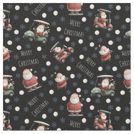 Golfing Santa on Black Tyg