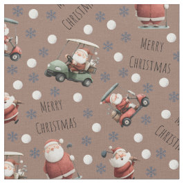 Golfing Santa on Chestnut Brown Tyg