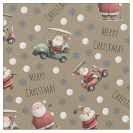 Golfing Santa on Hardwood Brown Tyg