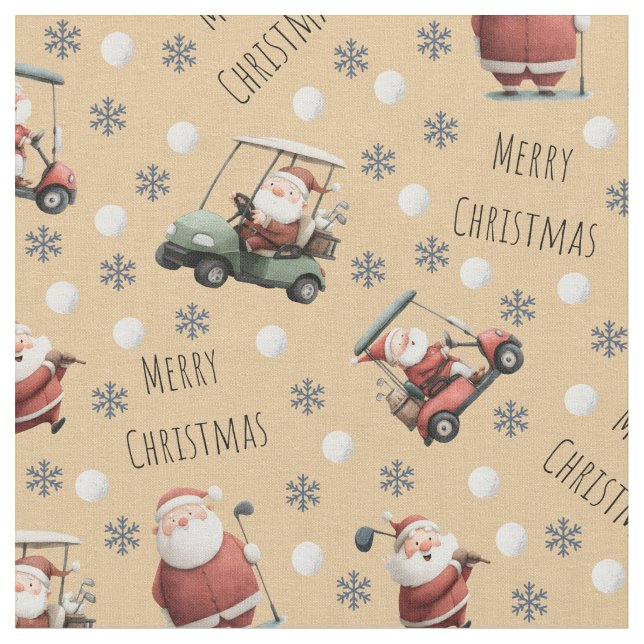 Golfing Santa on Sand Tyg (Närbild)