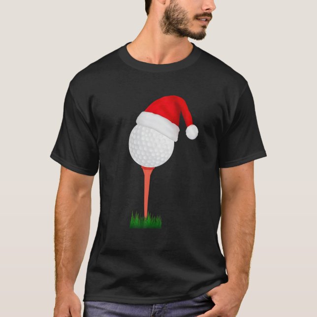 Golfing Santa Pajamas Sport Boys Manar Roligt T Shirt (Framsida)