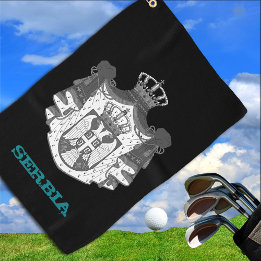 Golfing Serbiens och Serbiens jacka av arm/flagga