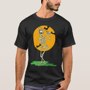 Golfing Skeleton Halloween Manar Golf Halloween Go T Shirt