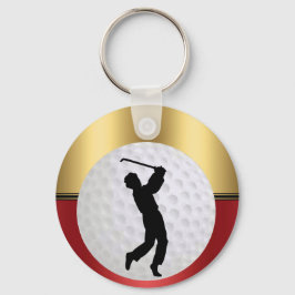 Golfing Sport ball and golfer Elegant background Nyckelring