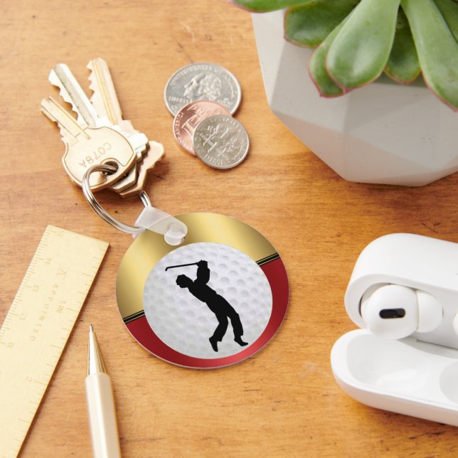 Golfing Sport ball and golfer Elegant background Nyckelring (Skrivbord)