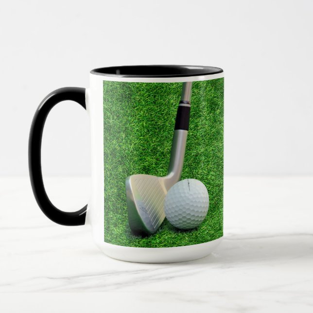Golfing Sport golf ball and putter Personalize  Mugg (Vänster)