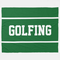 GOLFING Sportig vit textränder på skogsgrön