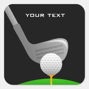 Golfing Sticker Fyrkantigt Klistermärke