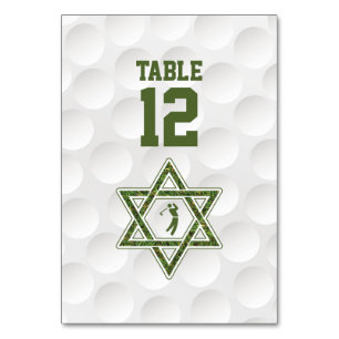 Golfing Theme Golf Pub Mitzvah Bordsnummer