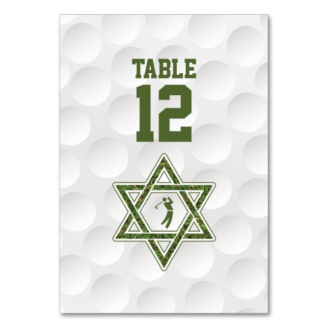 Golfing Theme Golf Pub Mitzvah Bordsnummer (Framsidan)